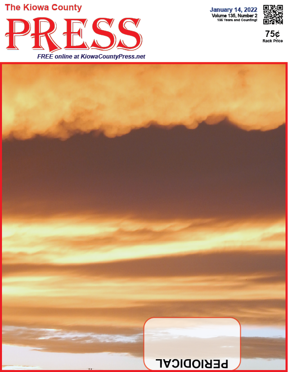 Photo of the Week - 2022-01-14 - Clouds at sunset in Kiowa County - Jeanne Sorensen
