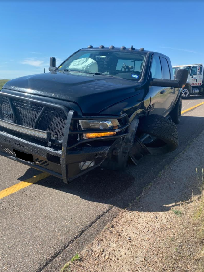 PICT pickup truck suspected of colliding with a Colorado State Patrol car June 23, 2022 - CSP.