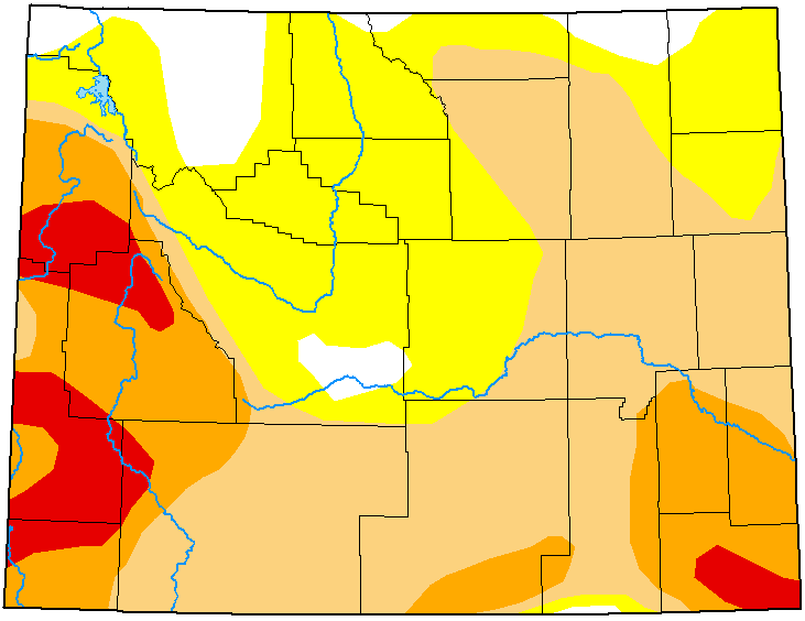 MAP Wyoming Drought Conditions - August 2, 2022 - National Drought Mitigation Center