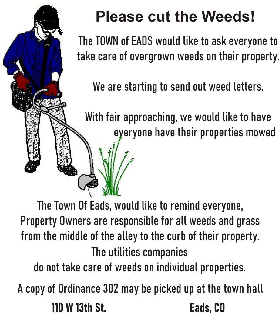 AD 2022-08 Community - Town of Eads - Weed Cutting