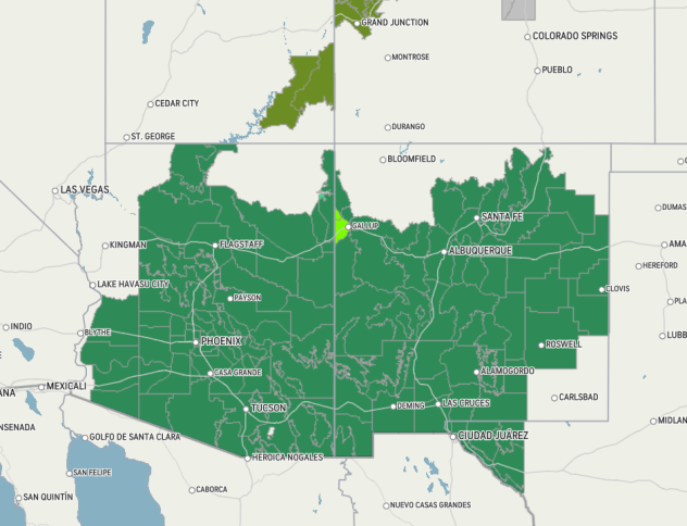 MAP Flood watches remained in effect across a majority of Arizona and New Mexico as of August 19, 2022. - AccuWeather