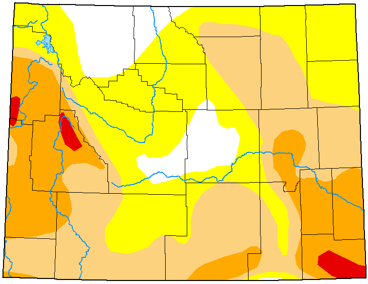 MAP Wyoming Drought Conditions - August 16, 2022 - National Drought Mitigation Center