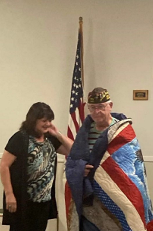 PICT Quilt of Valor recipient Rod Houser and Mary Rhoades Kit Carson VFW Post 3411 