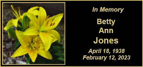 MEMORY Betty Ann Jones