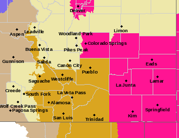 MAP Fire danger in southeast Colorado for March 5, 2023 - NWS