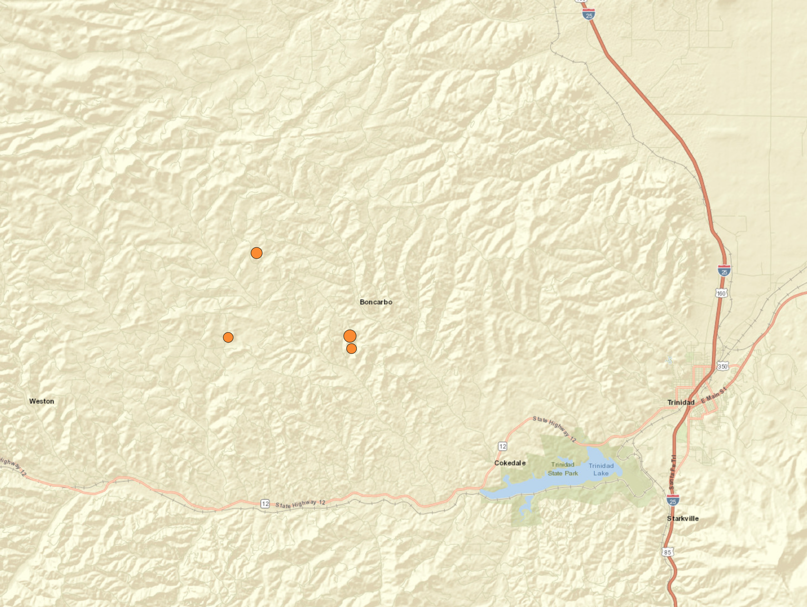 MAP Earthquakes near Trinidad in Las Animas County, Colorado, March 9-10, 2023 - USGS
