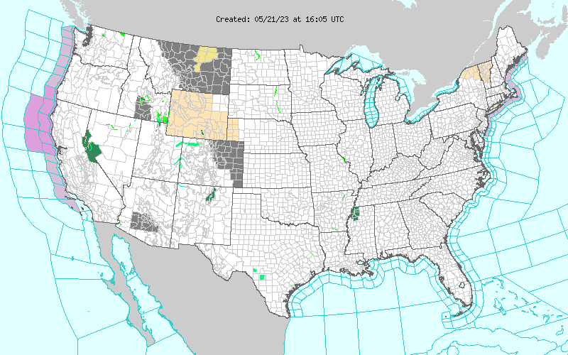 MAP United States weather alerts for May 22, 2023 - NWS