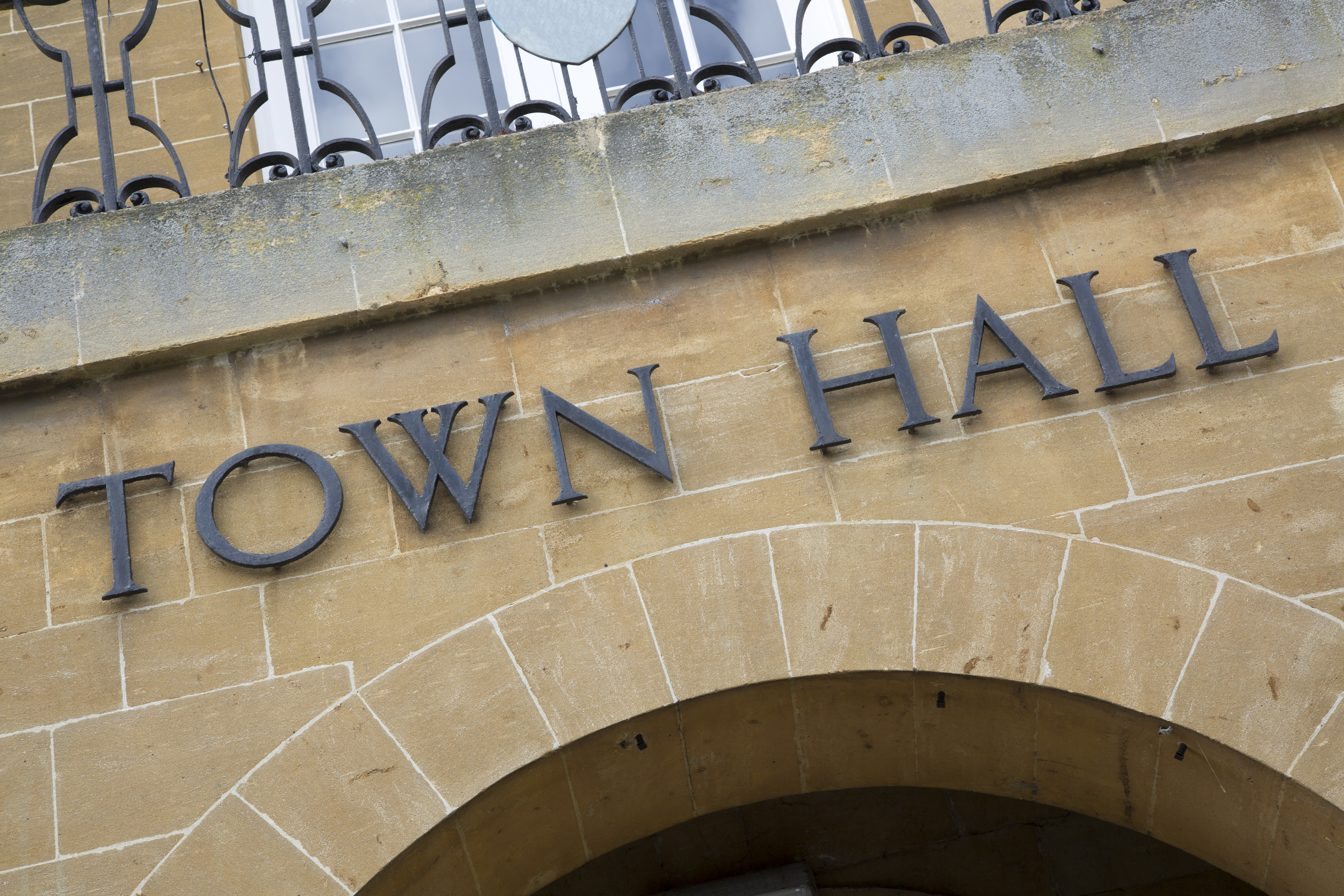 Building with the words "Town Hall"