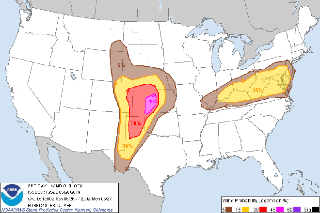 MAP National Severe Weather Risk - May 26, 2019 - Courtesy NOAA.