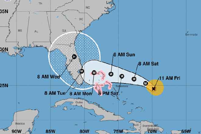 MAP Hurricane Dorian potential track as of August 30, 2019 - NOAA