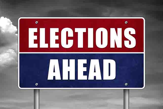 PROMO Election - Road Sign Elections Ahead Vote - iStock - gguy44