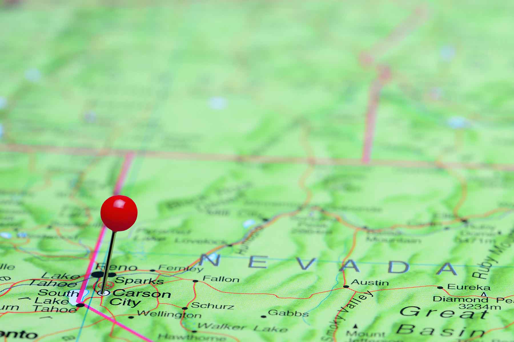 PROMO 64J1 Map - Nevada State Map - iStock - dk_photos