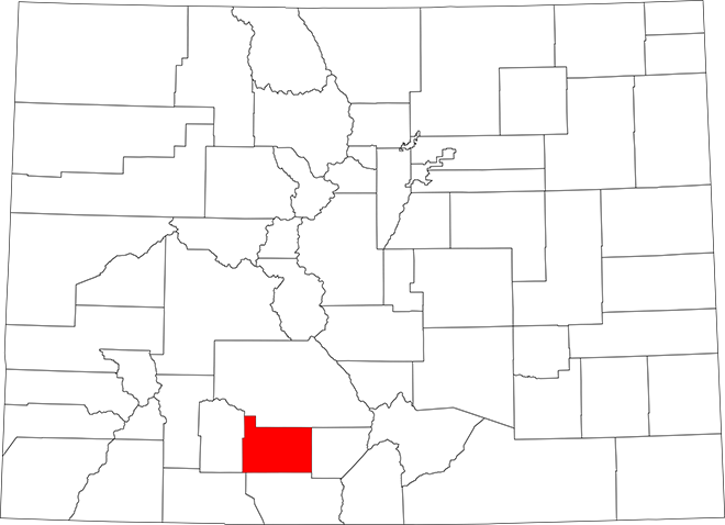 PROMO MAP - Colorado highlighting Rio Grande County - public domain PROMO MAP - Colorado highlighting Rio Grande County - public domain