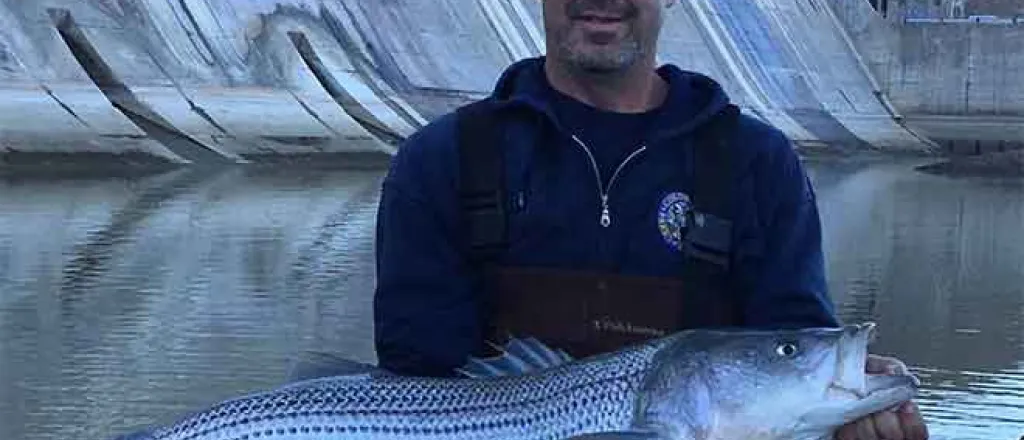 PICT Jim Ramsay with fish at John Martin Reservoir - CPW