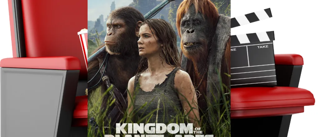 Movie poster for Kingdom of the Planet of the Apes.