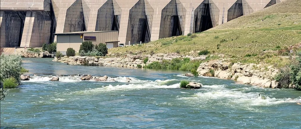 River flowing from a dam