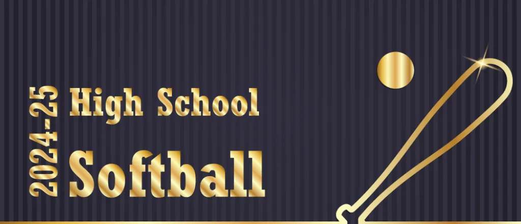 Stylized title card for high school softball