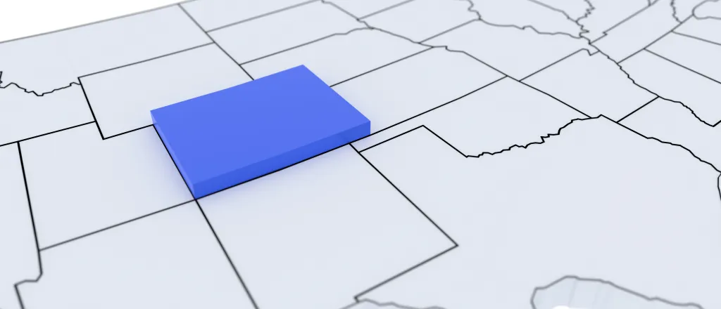 PROMO HIRES Map - Colorado State 3D - iStock - JosephJacobs Graphic of a portion of the United States, with Colorado elevated above the surface.