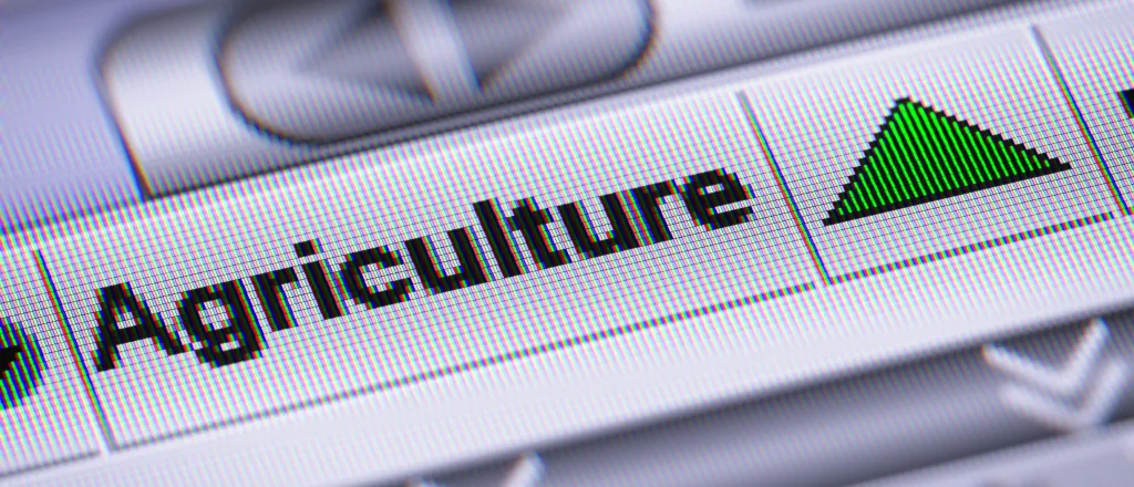 PROMO HIRES Agriculture - Computer Word Green Arrow - iStock - Pashalgnatov Close up of a computer screen showing the word "Agriculture."