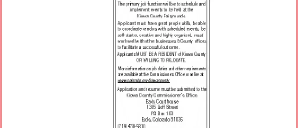 Help Wanted - County Event Planner