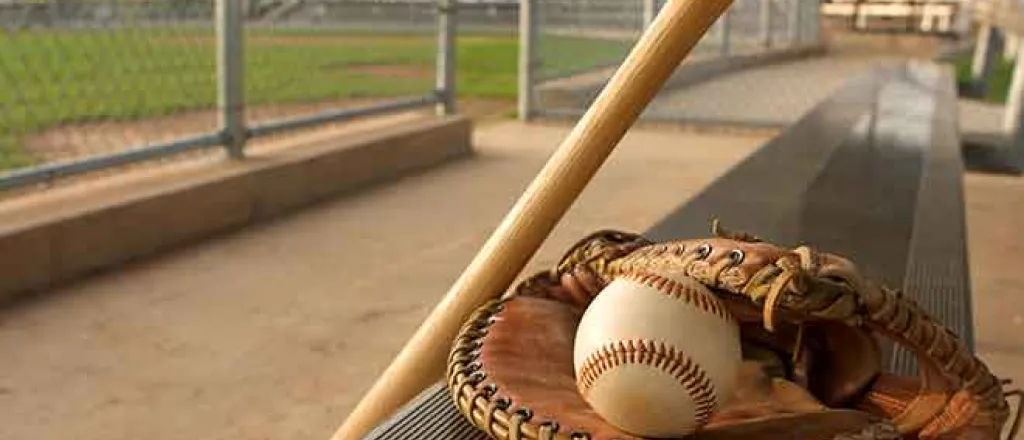 PROMO 64J1 Sports - Baseball Bat Glove Dugout Bench - iStock