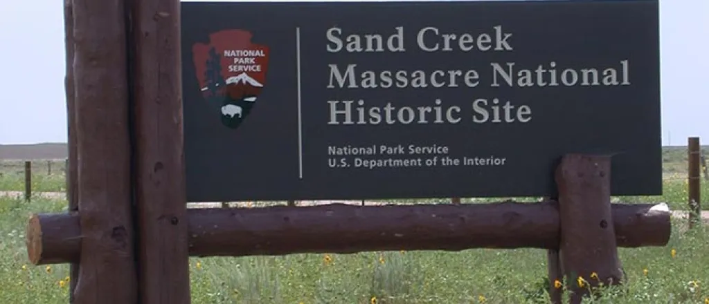 PROMO 64J Logo - Sand Creek Massacre National Historic Site Sign - Jeanne Sorensen