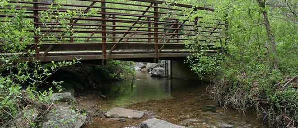 PROMO 64J1 Outdoors - Bridge Stream Water Trees Rocks - flickrcc - USGS - public domain