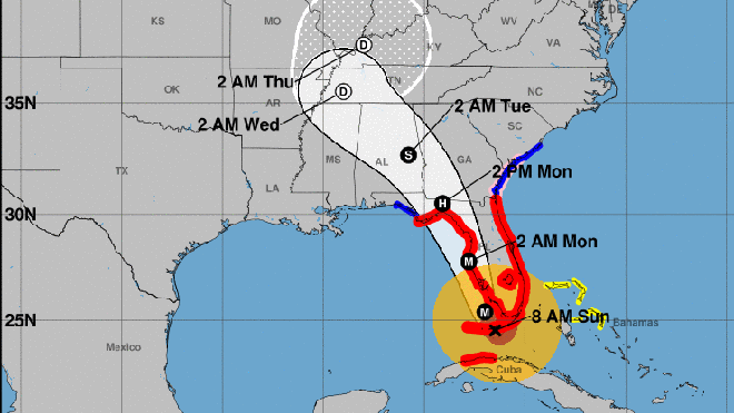 MAP - Hurricane Irma Path - September 10, 2017 MAP - Hurricane Irma Path - September 10, 2017