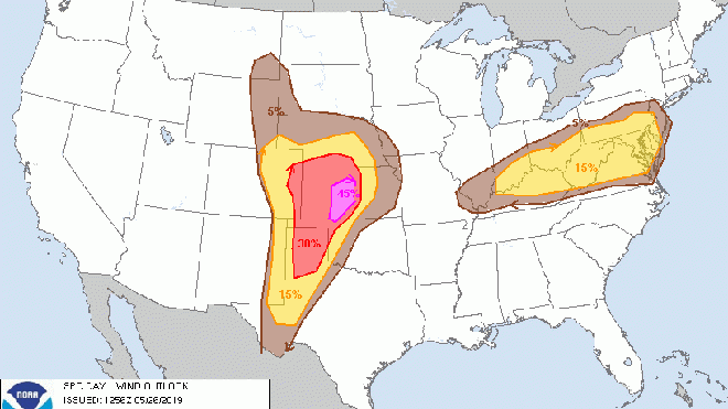 (updated) Risk increasing for tornadoes, large hail in southeast Colorado Sunday