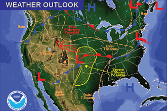 Weather Outlook – the Week Ahead: Severe Storms Sunday Afternoon