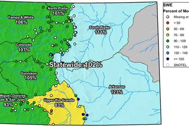 MAP Colorado SNOTEL Snow Water Equivalent - January 18, 2019 MAP Colorado SNOTEL Snow Water Equivalent - January 18, 2019