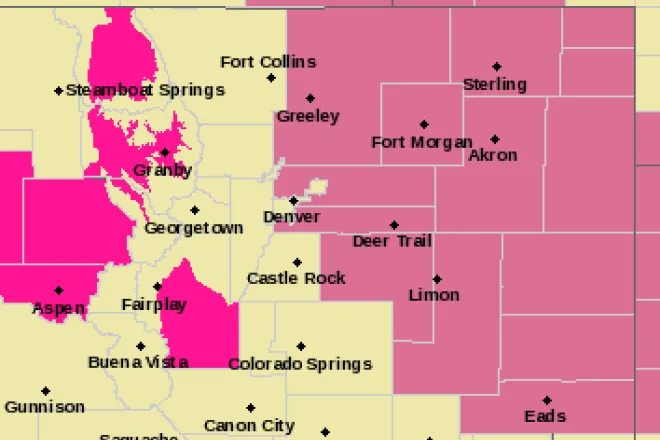 MAP Severe thunderstorm watch for northeast Colorado August 16, 2019 - NWS