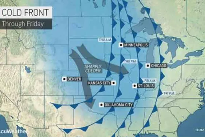 MAP 6xJ1 Cold front path through October 11, 2019 - AccuWeather MAP Cold front path through October 11, 2019 - AccuWeather