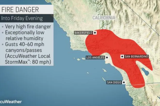 PICT California fire danger though October 26, 2019 - AccuWeather
