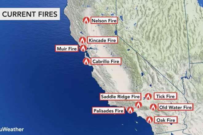 PICT Major California wildfires as of October 25, 2019 - AccuWeather