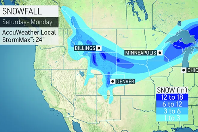 MAP Snowfall Saturday through Monday - AccuWeather MAP Snowfall Saturday through Monday - AccuWeather