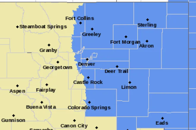MAP Frost Advisory for eastern Colorado for May 10, 2020 - NWS