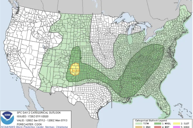MAP Convective outlook for July 12, 2020 - NWS MAP Convective outlook for July 12, 2020 - NWS