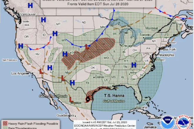 MAP National Forecast Chart for July 26, 2020 - NWS