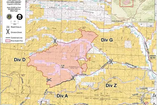 MAP 64J1 Pine Gulch Fire as of August 9, 2020 MAP Pine Gulch Fire as of August 9, 2020