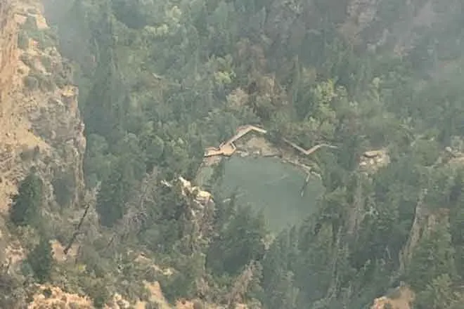 PICT 64J1 Hanging Lake as seen from the air August 13, 2020 PICT Hanging Lake as seen from the air August 13, 2020
