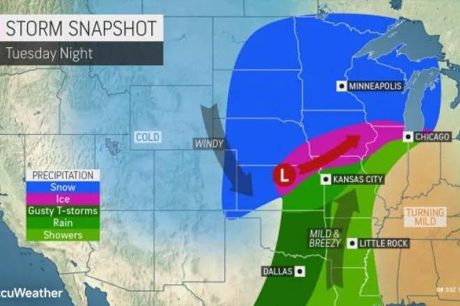 MAP Overnight storm snapshot for December 29, 2020 - AccuWeather
