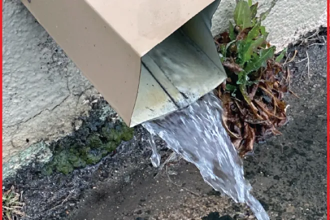 Photo of the Week - 2020-03-19 Rainwater flowing from a downspout in Eads, Kiowa County, Colorado - Chris Sorensen
