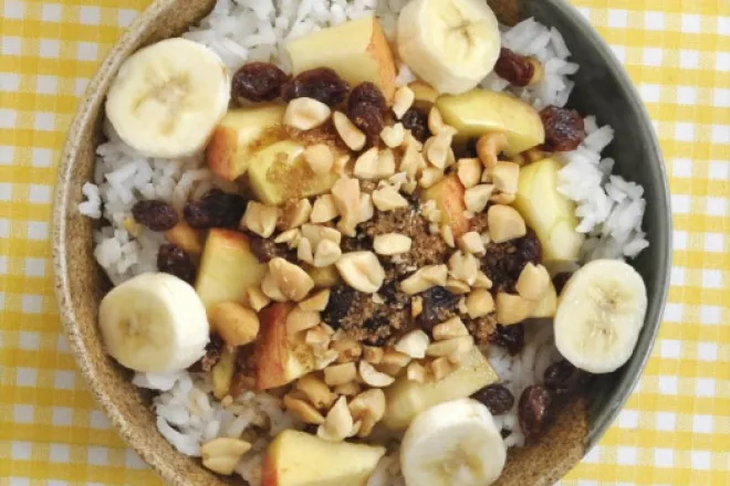 PICT RECIPE Rice Bowl Breakfast with Fruit and Nuts - USDA