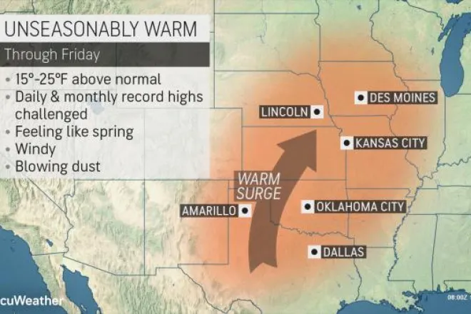MAP Unseasonably warm temperatures for portions of the United States through December 24, 2021 - AccuWeather MAP Unseasonably warm temperatures for portions of the United States through December 24, 2021 - AccuWeather