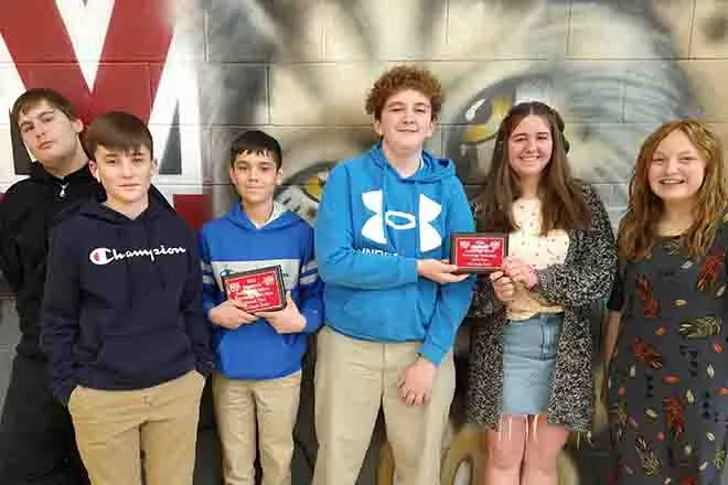 PICT Eads Middle School 7th Grade Knowledge Bowl team members  - Courtesy Sue Fox
