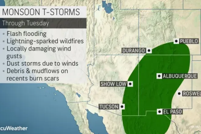MAP Monsoon thunderstorms expected through June 21, 2022 - AccuWeather MAP Monsoon thunderstorms expected through June 21, 2022 - AccuWeather