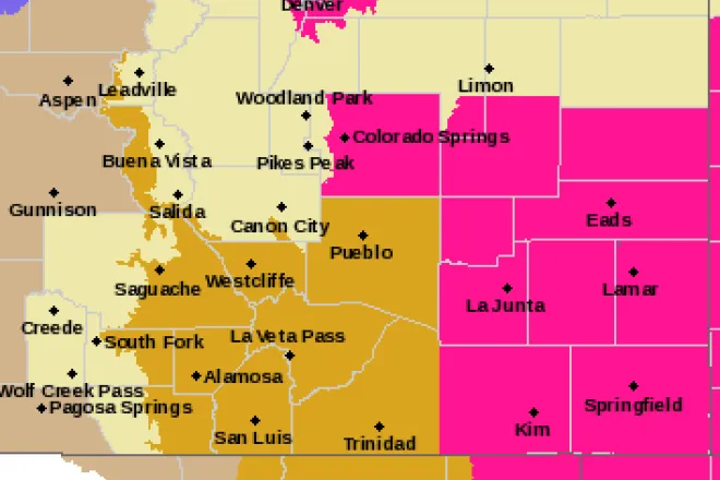 MAP Fire danger in southeast Colorado for March 5, 2023 - NWS