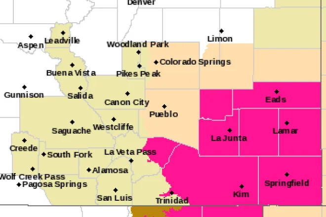 MAP Red flag warnings and fire weather conditions in southeast Colorado - March 28, 30, 2023 MAP Red flag warnings and fire weather conditions in southeast Colorado - March 28, 30, 2023