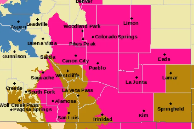MAP Red flag and high wind warnings for southeast Colorado and the San Luis Valley April 2, 2023 MAP Red flag and high wind warnings for southeast Colorado and the San Luis Valley April 2, 2023